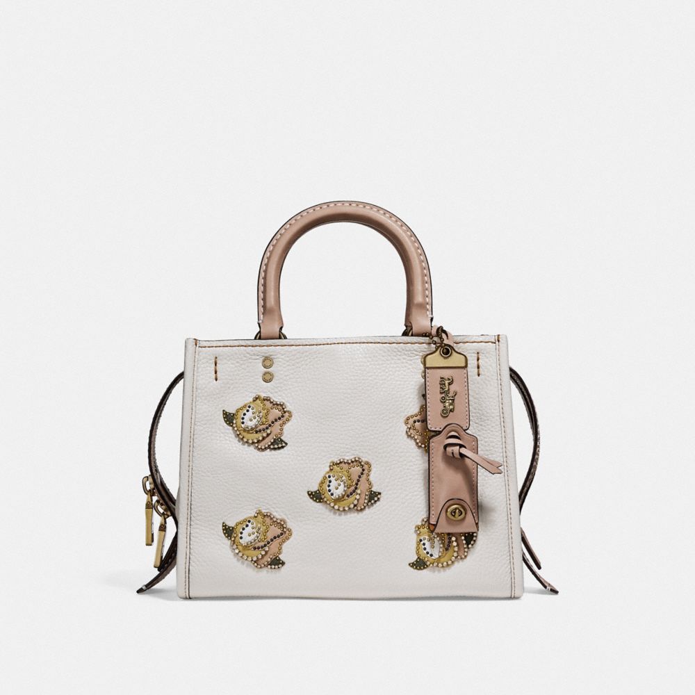 COACH F32876 - ROGUE 25 WITH ROSE APPLIQUE B4/CHALK
