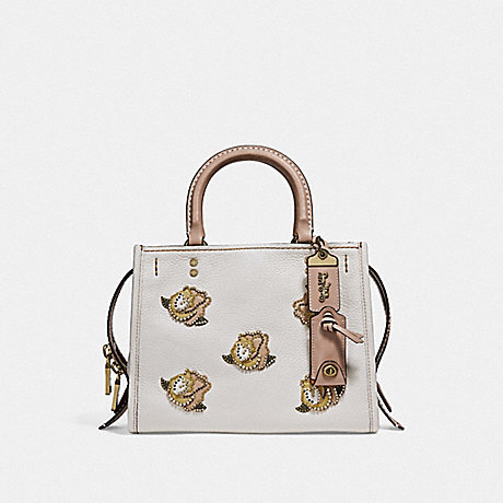 COACH ROGUE 25 WITH ROSE APPLIQUE - B4/CHALK - F32876