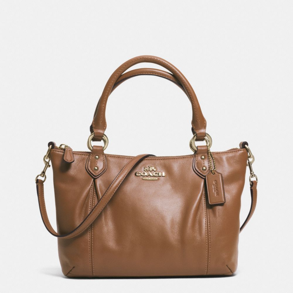 COACH COLETTE LEATHER MINI FASHION SATCHEL - IM/SADDLE - f32947