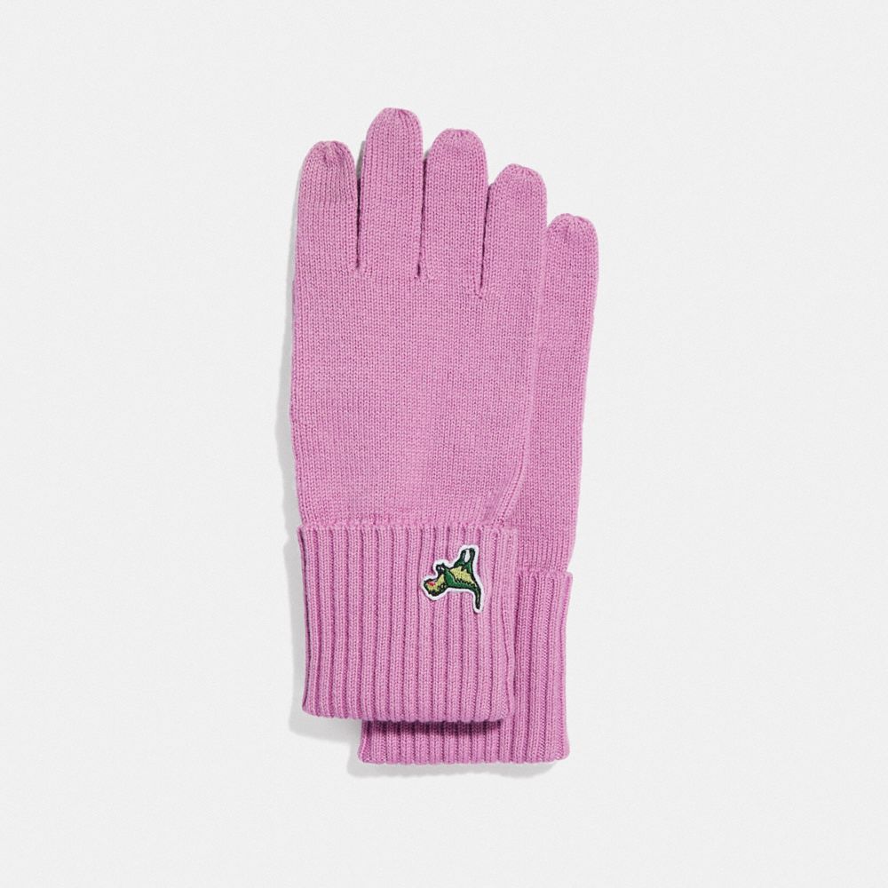 COACH KNIT TECH REXY GLOVES - ROSE - F32954