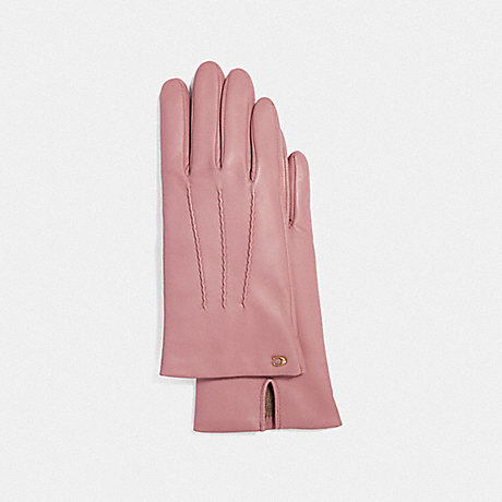 COACH F32956 SCULPTED SIGNATURE LEATHER GLOVES ROSE