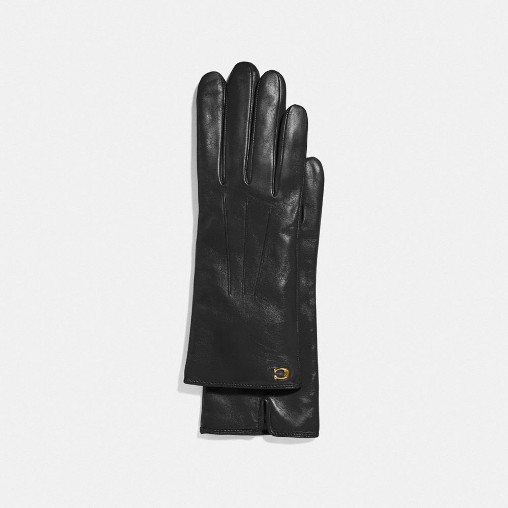 COACH F32957 Sculpted Signature Tech Gloves BLACK