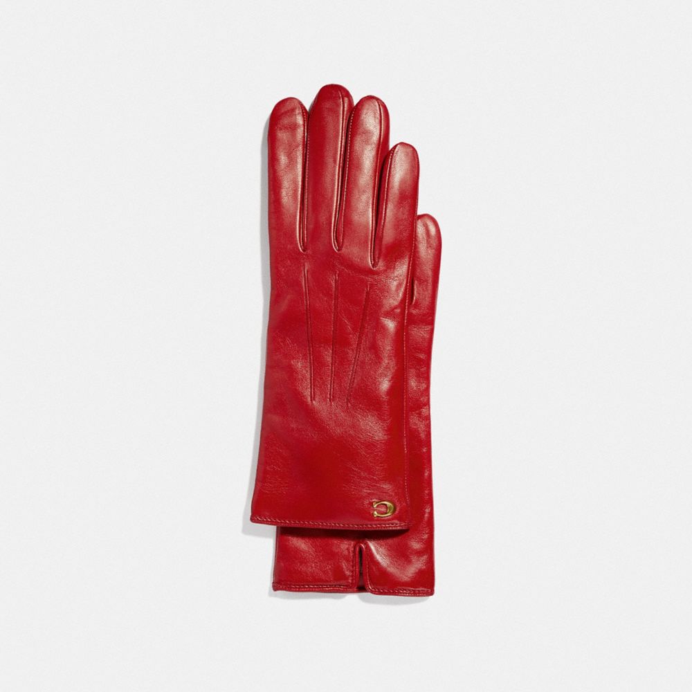 COACH F32957 SCULPTED SIGNATURE TECH GLOVES 1941 RED