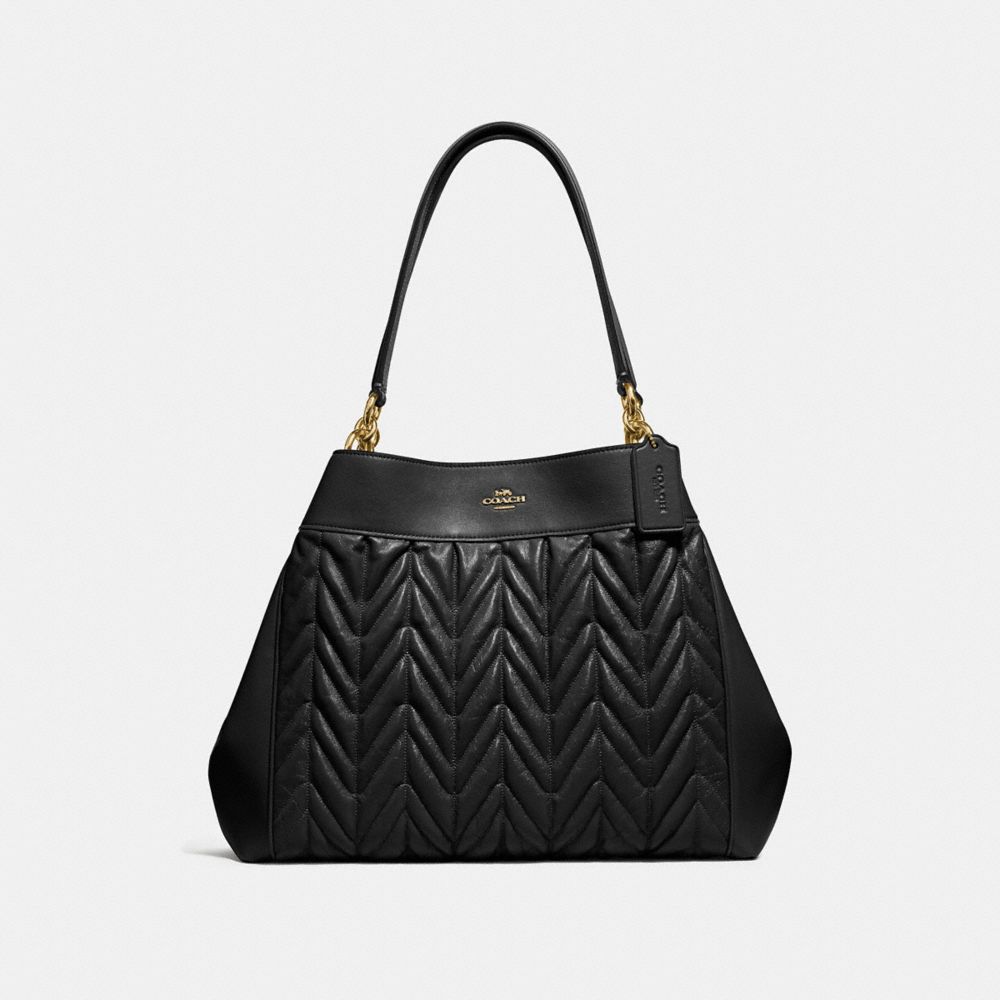 LEXY SHOULDER BAG WITH QUILTING - COACH F32978 - BLACK/LIGHT GOLD