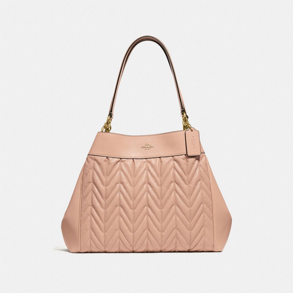 COACH F32978 Lexy Shoulder Bag With Quilting BEECHWOOD/LIGHT GOLD