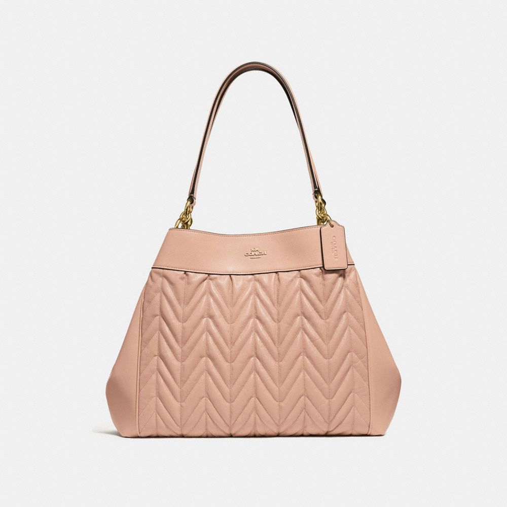 COACH F32978 LEXY SHOULDER BAG WITH QUILTING BEECHWOOD/LIGHT GOLD