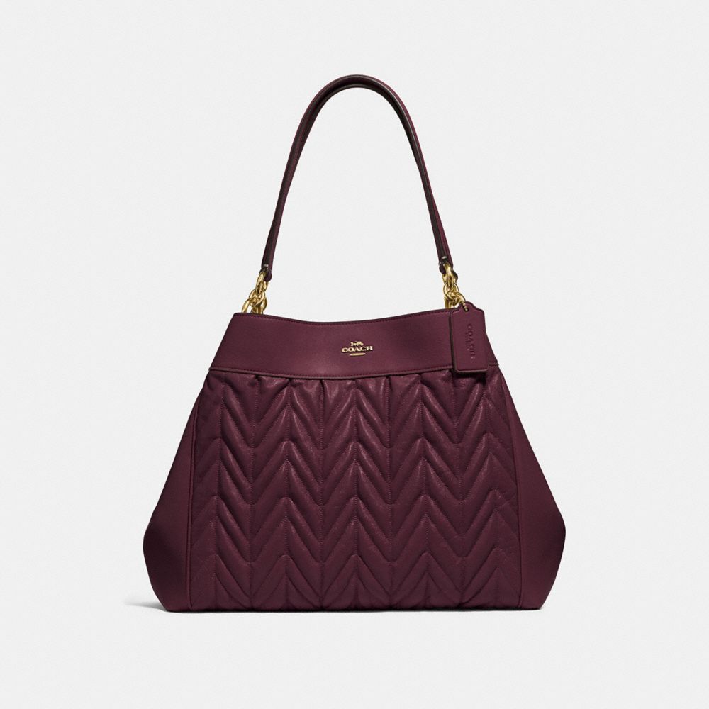 LEXY SHOULDER BAG WITH QUILTING - F32978 - OXBLOOD 1/LIGHT GOLD