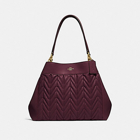 COACH F32978 LEXY SHOULDER BAG WITH QUILTING OXBLOOD-1/LIGHT-GOLD