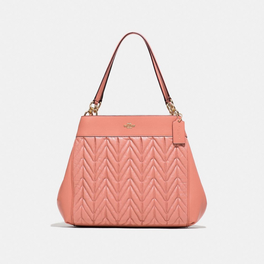 LEXY SHOULDER BAG WITH QUILTING - F32978 - MELON/LIGHT GOLD