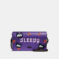 DISNEY X COACH SLEEPY HAYDEN FOLDOVER CROSSBODY CLUTCH - F33045 - PURPLE