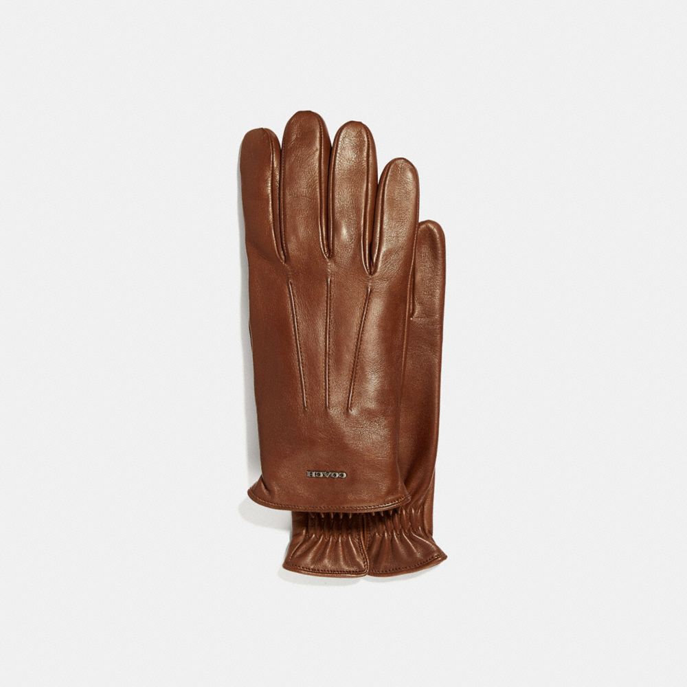 COACH F33083 Tech Napa Gloves DARK SADDLE