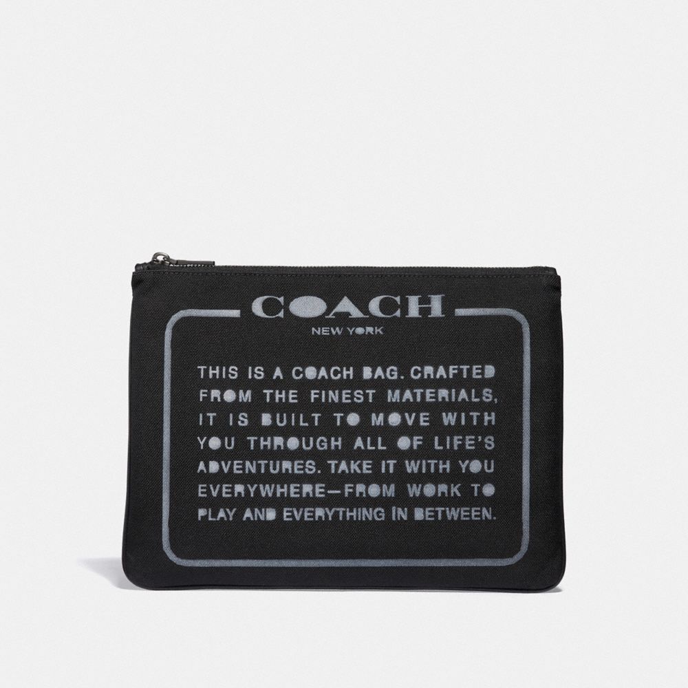 LARGE MULTIFUNCTIONAL POUCH WITH SPRAY STORYPATCH - BLACK - COACH F33091