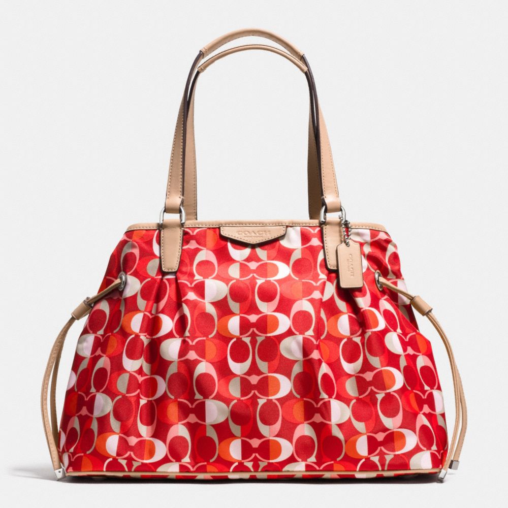 SIGNATURE STRIPE MULTI DREAM C DRAWSTRING CARRYALL - SILVER/VERMILLION MULIGHTICOLOR - COACH F33297