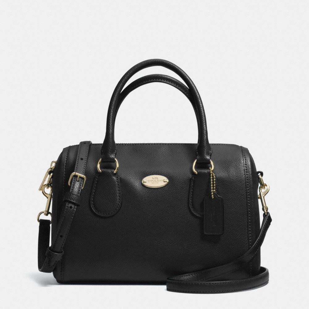 CROSSGRAIN LEATHER MINI BENNETT SATCHEL - LIGHT GOLD/BLACK - COACH F33329