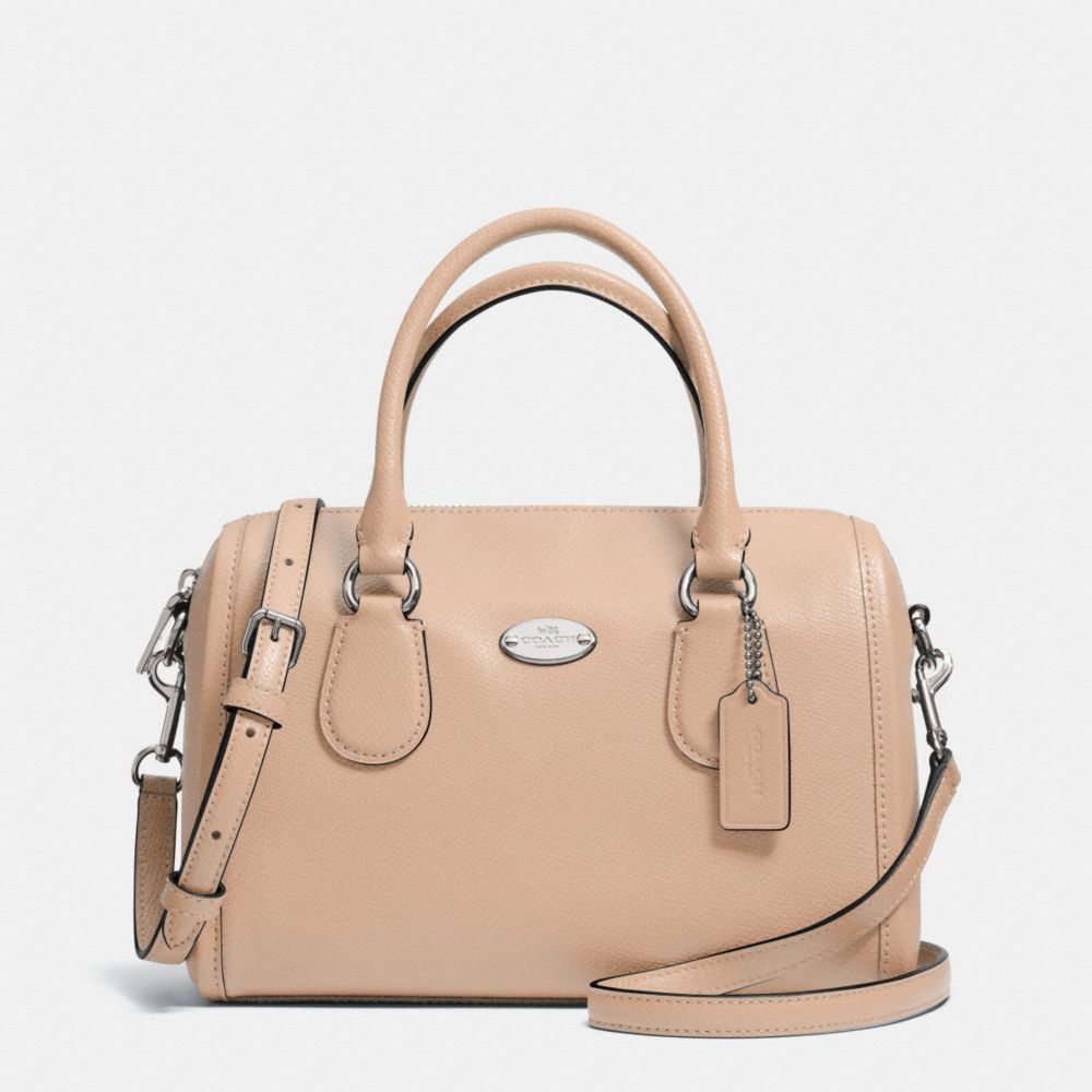 CROSSGRAIN LEATHER MINI BENNETT SATCHEL - COACH F33329 - LIGHT GOLD/NUDE