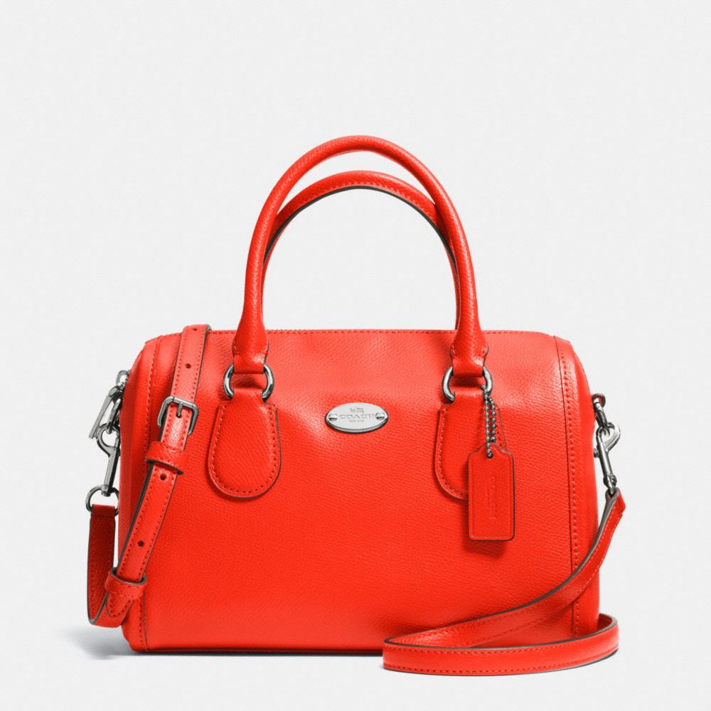 COACH MINI BENNETT SATCHEL IN CROSSGRAIN LEATHER - SILVER/ORANGE - F33329