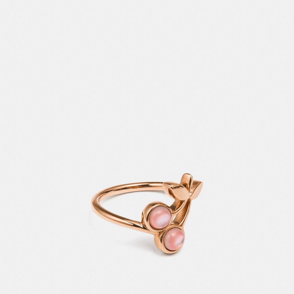 CHERRY RING - COACH f33368 - ROSEGOLD/PINK