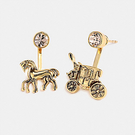 COACH F33379 HORSE AND CARRIAGE EARRINGS GOLD