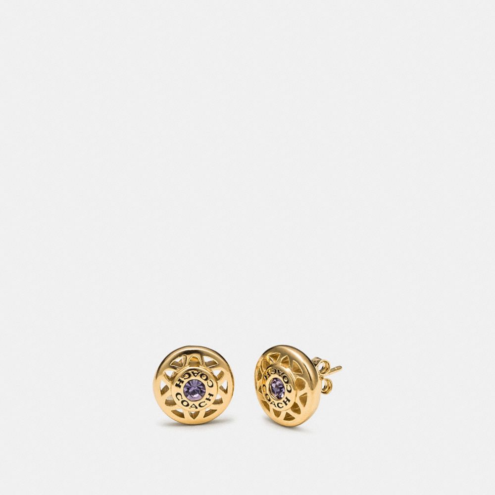 COACH F33383 DREAM CATCHER STUD EARRINGS MULTI/GOLD