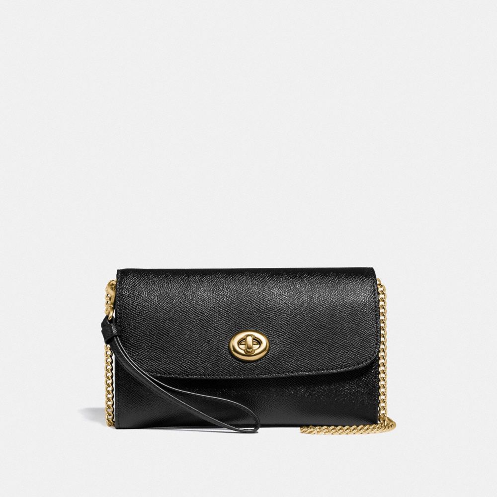 COACH F33390 CHAIN CROSSBODY BLACK/light-gold