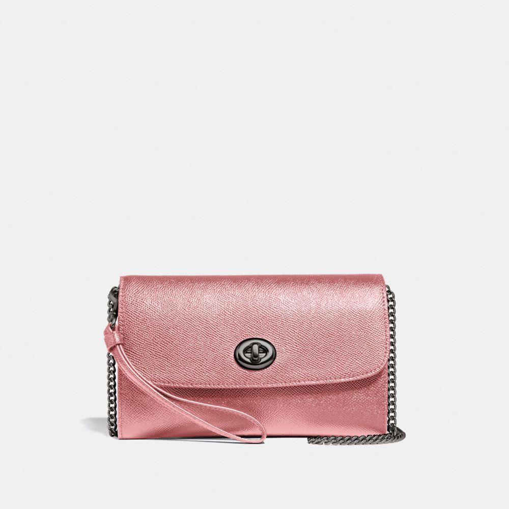 COACH F33390 - CHAIN CROSSBODY QB/METALLIC DARK BLUSH