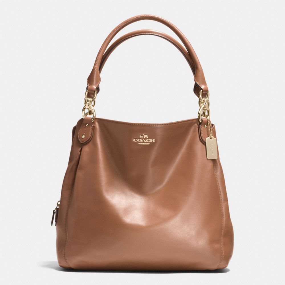 COLETTE LEATHER HOBO - f33393 - IM/SADDLE