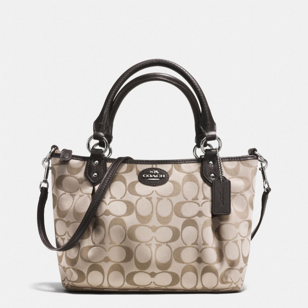 COLETTE SIGNATURE MINI FASHION SATCHEL - f33416 - SILVER/KHAKI/MAHOGANY