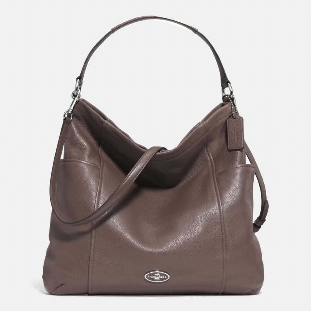 COACH F33436 GALLERY HOBO IN LEATHER -SILVER/MINK