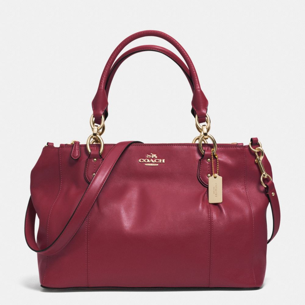 COLETTE LEATHER CARRYALL - f33447 - IM/CRIMSON