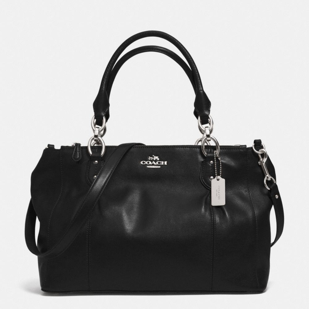 COACH F33447 - COLETTE LEATHER CARRYALL SILVER/BLACK