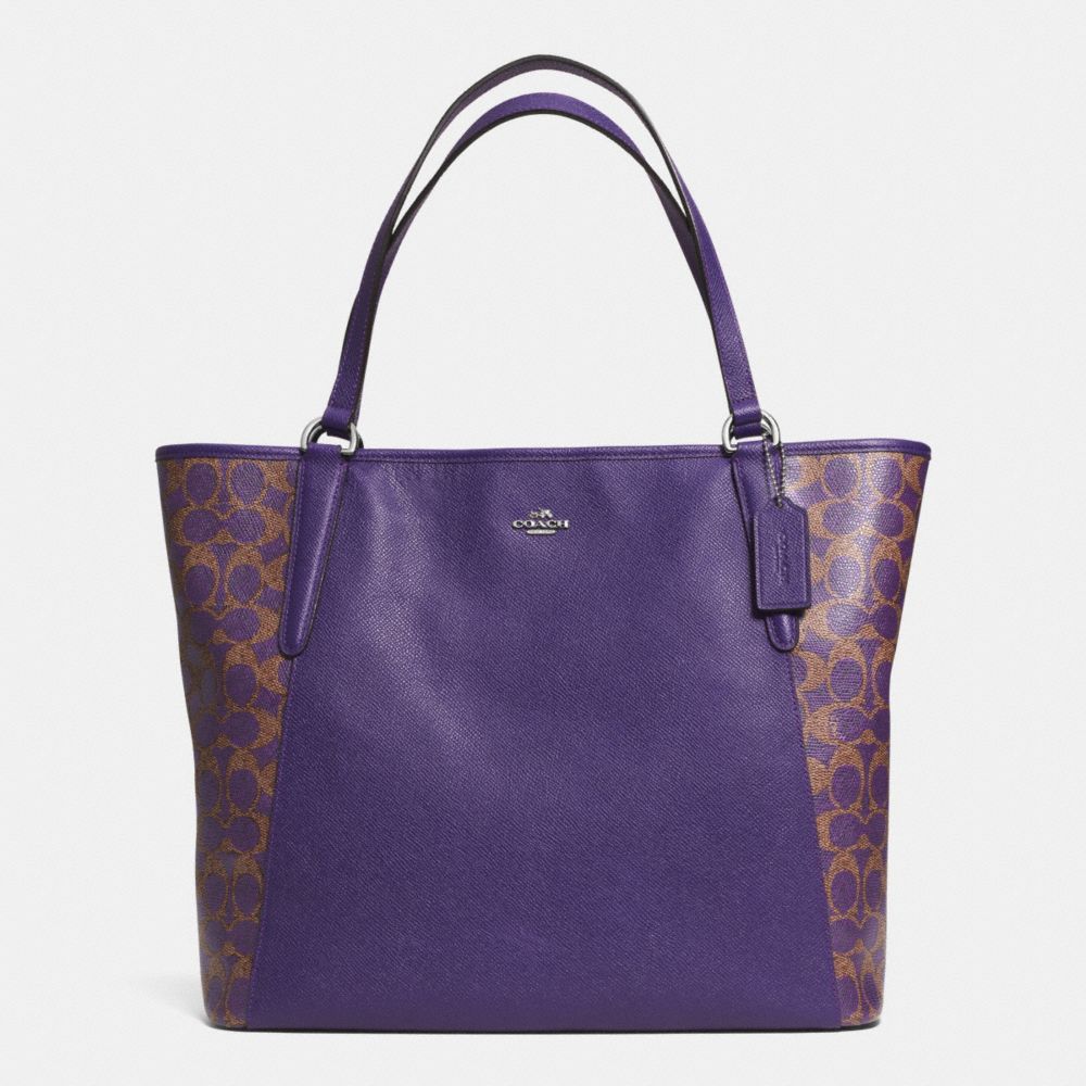 BAILEY TOTE IN SAFFIANO LEATHER - f33480 -  SILVER/VIOLET/VIOLET