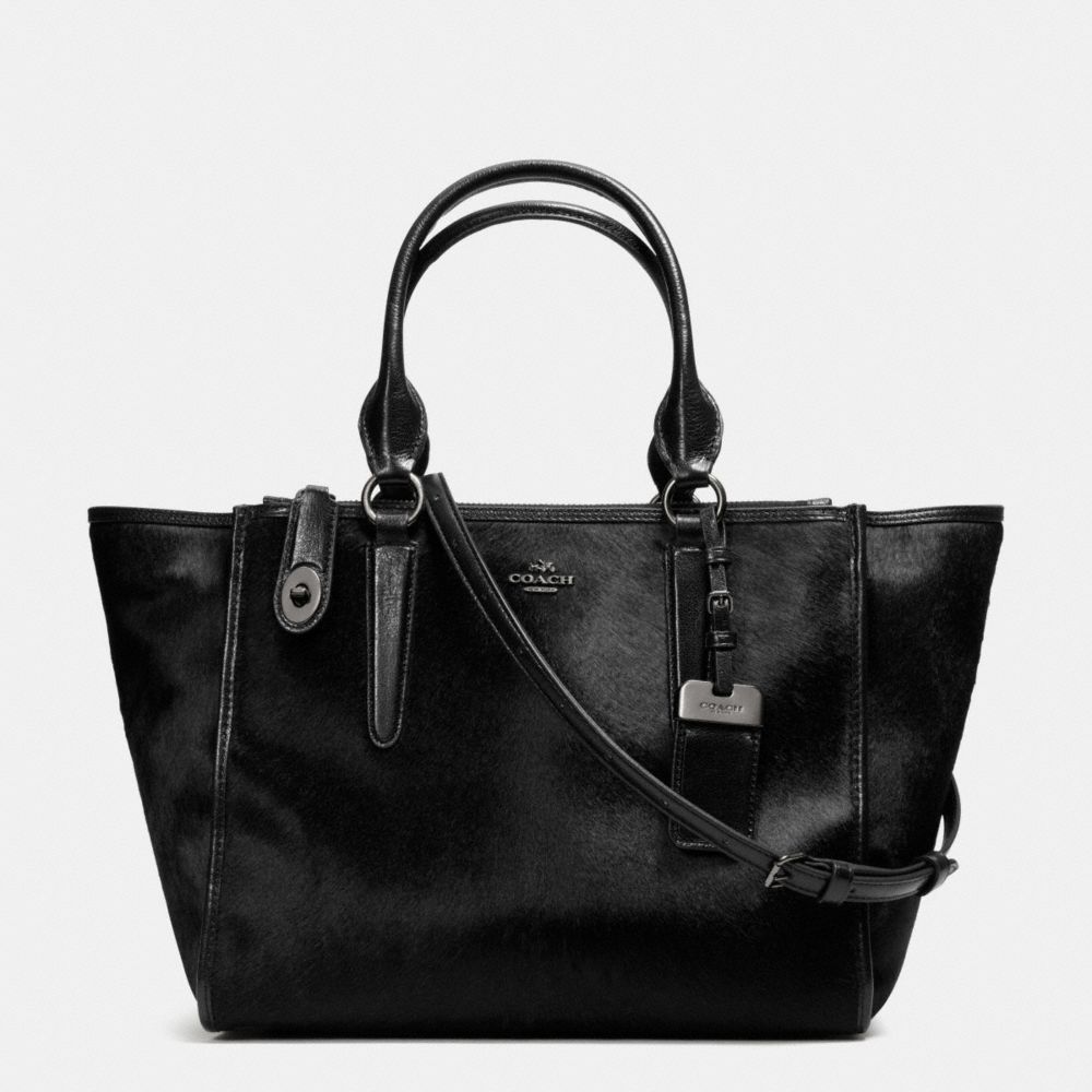 CROSBY CARRYALL IN HAIRCALF - f33535 - ANTIQUE NICKEL/BLACK