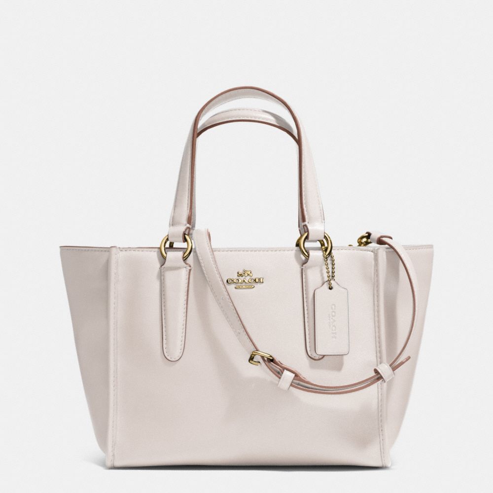 COACH CROSBY MINI CARRYALL IN SMOOTH LEATHER - LIGHT GOLD/CHALK - F33537