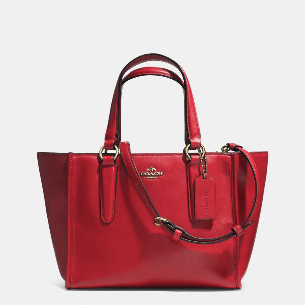 COACH CROSBY MINI CARRYALL IN SMOOTH LEATHER - LIGHT GOLD/RED CURRANT - F33537