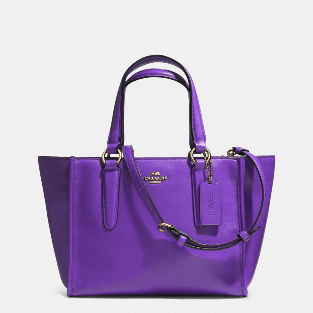 COACH F33537 CROSBY MINI CARRYALL IN SMOOTH LEATHER -LIGHT-GOLD/VIOLET