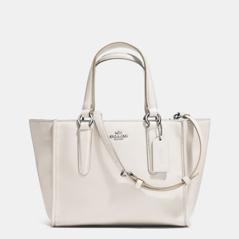 CROSBY MINI CARRYALL IN SMOOTH LEATHER - SILVER/CHALK - COACH F33537