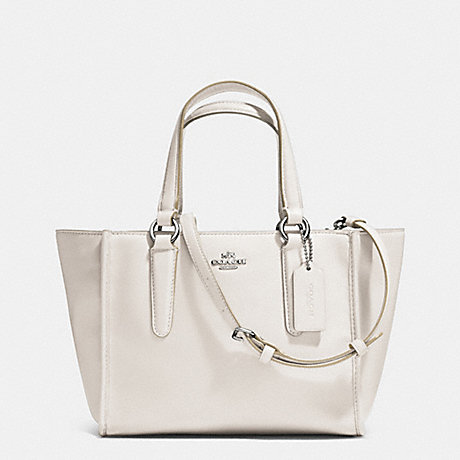 COACH f33537 CROSBY MINI CARRYALL IN SMOOTH LEATHER  SILVER/CHALK