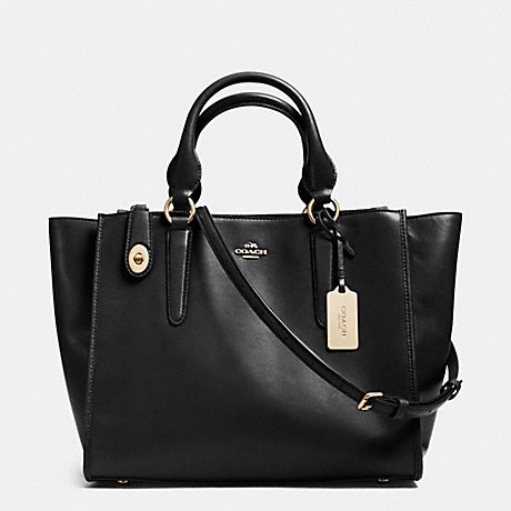COACH f33545 CROSBY CARRYALL IN LEATHER LIGHT GOLD/BLACK