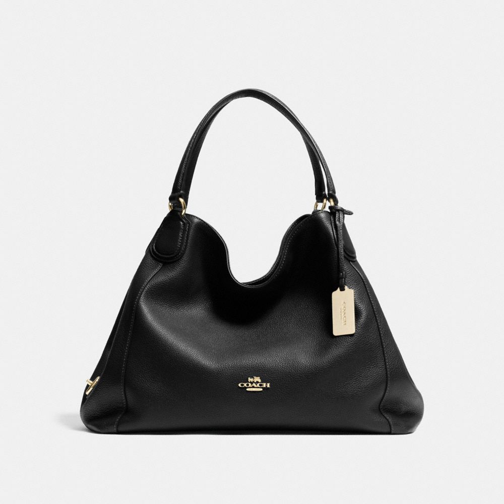 COACH F33547 EDIE SHOULDER BAG BLACK/LIGHT-GOLD