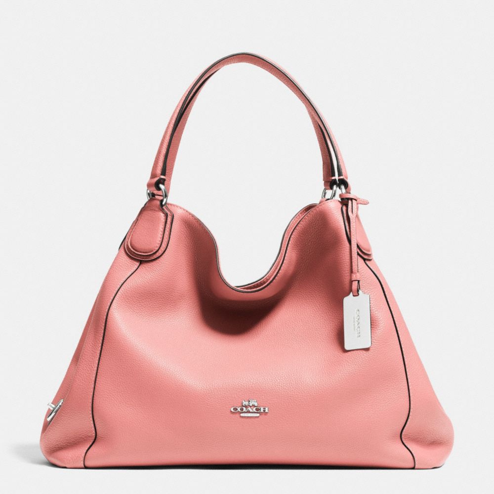 EDIE SHOULDER BAG IN LEATHER - f33547 - SILVER/PINK