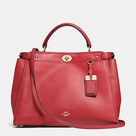 COACH F33549 GRAMERCY SATCHEL IN LEATHER LIGHT-GOLD/RED-CURRANT
