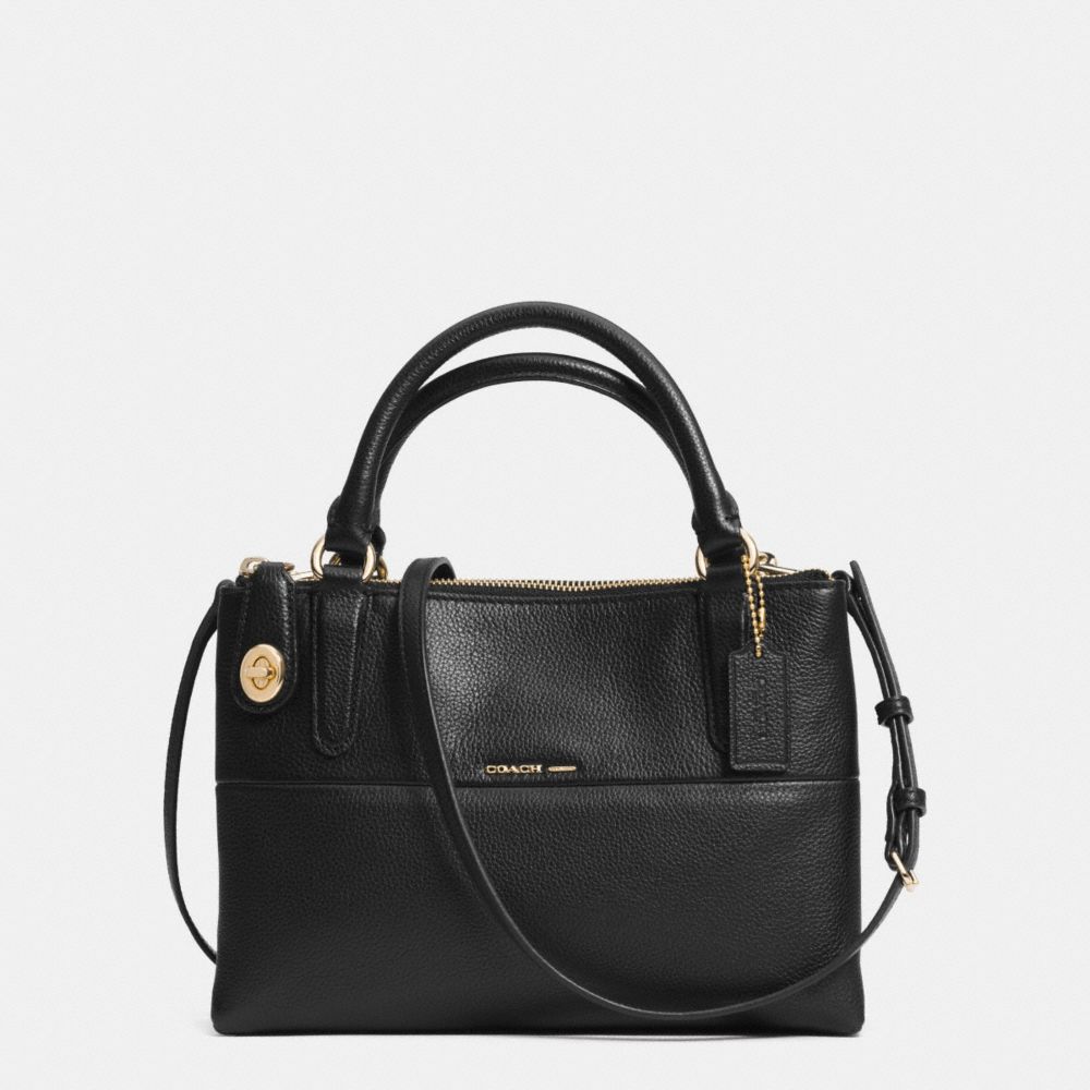 COACH MINI TURNLOCK BOROUGH BAG IN PEBBLE LEATHER - LIGHT GOLD/BLACK - F33562