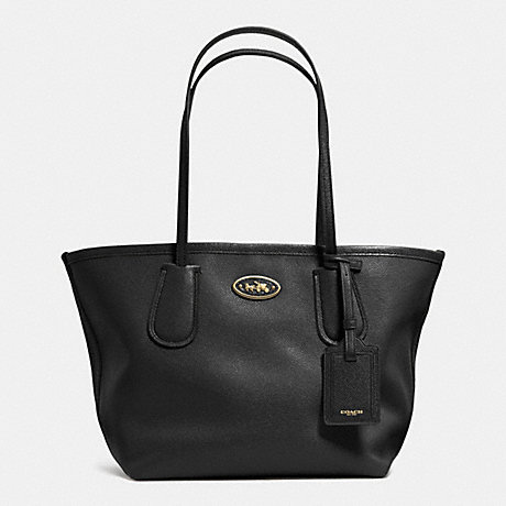 COACH COACH TAXI TOTE 24 IN LEATHER -  LIGHT GOLD/BLACK - f33577