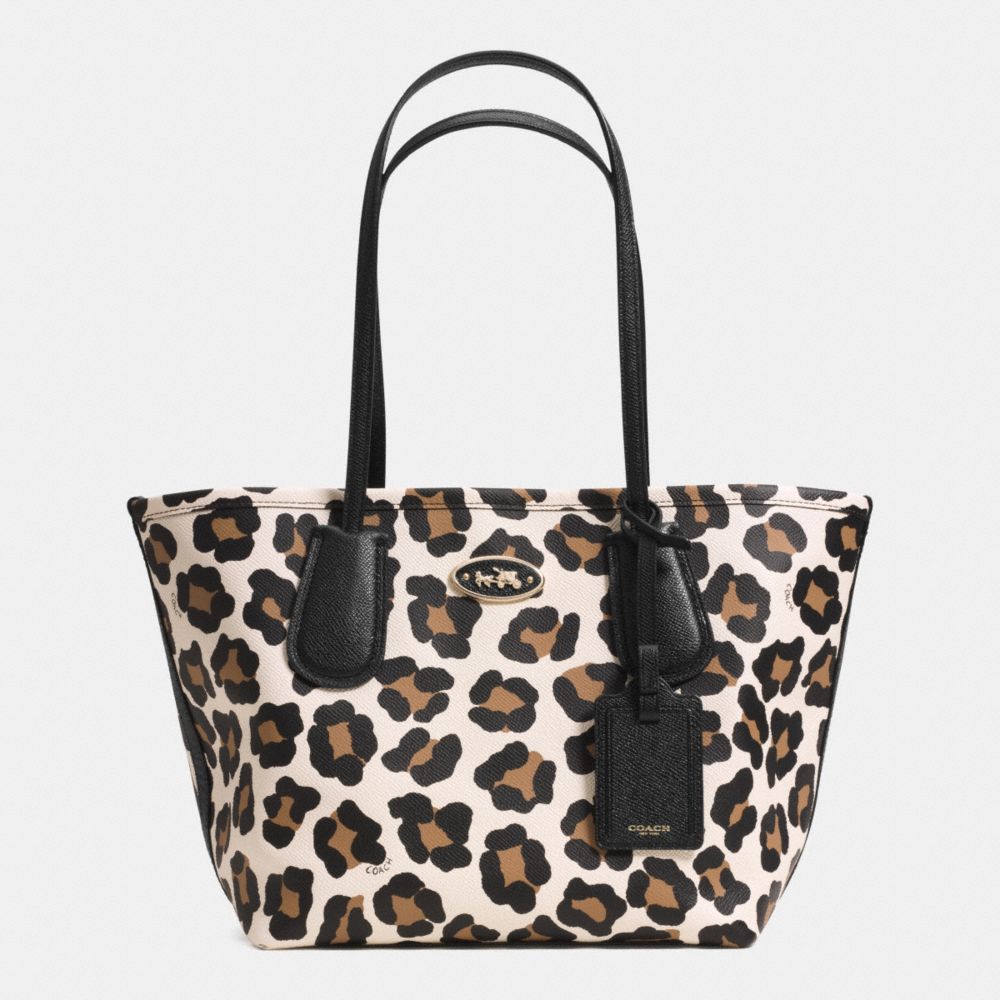 COACH TAXI TOTE 24 IN OCELOT PRINT LEATHER - LIGHT GOLD/WHITE MULTICOLOR - COACH F33578