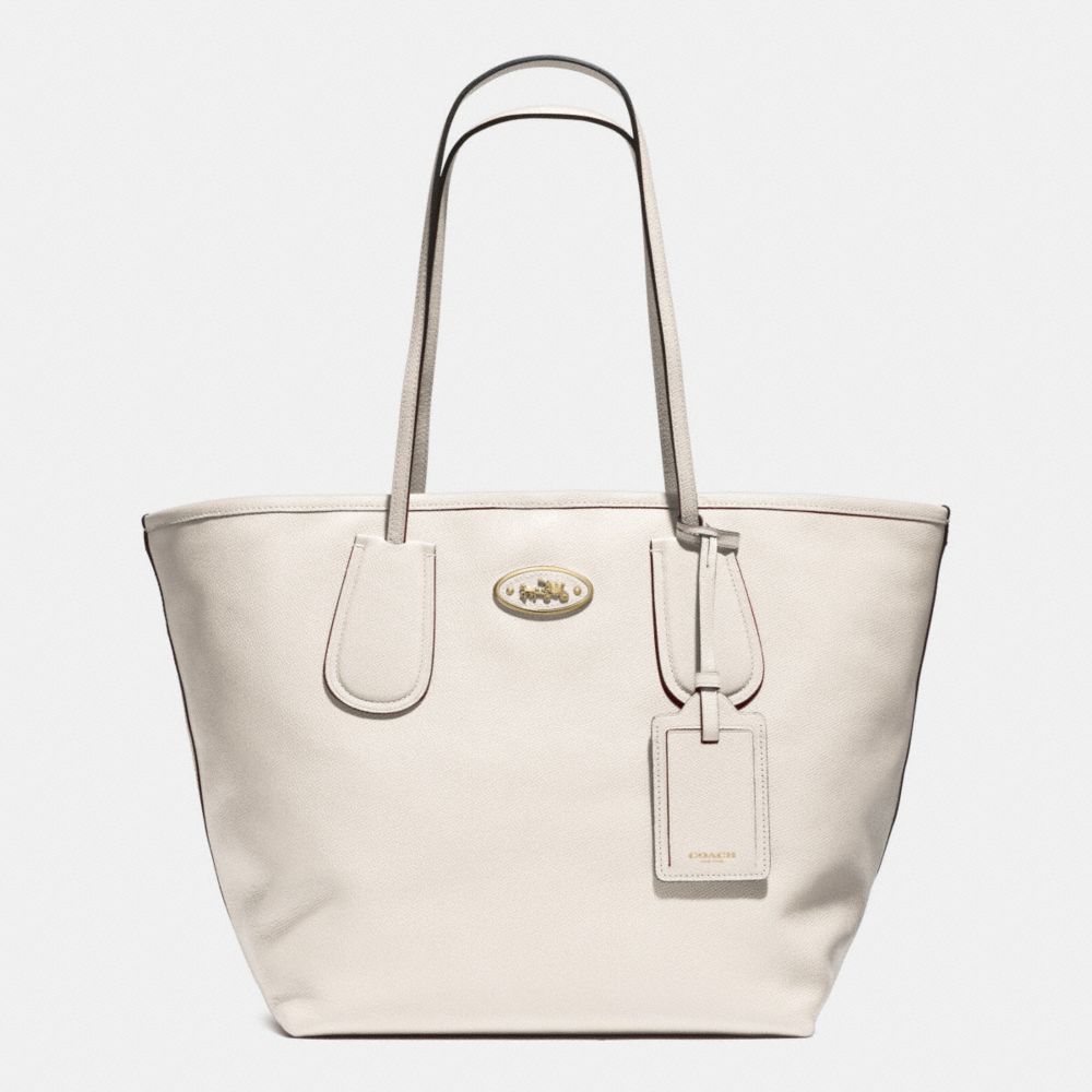 COACH f33581 COACH TAXI TOTE 28 IN LEATHER  LIGHT GOLD/CHALK