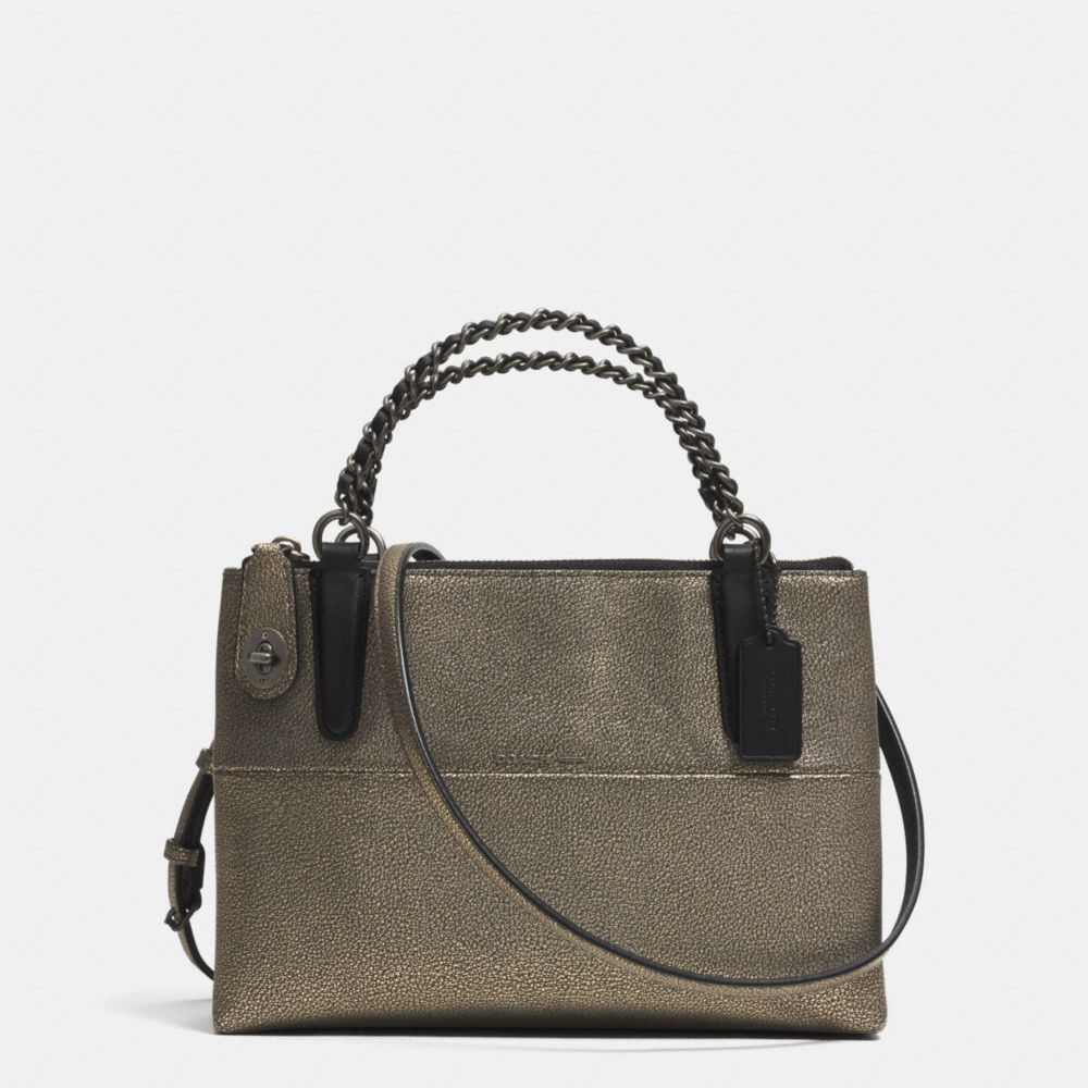 MINI TURNLOCK BOROUGH BAG WITH CHAIN IN METALLIC LEATHER - f33619 -  BNBRS