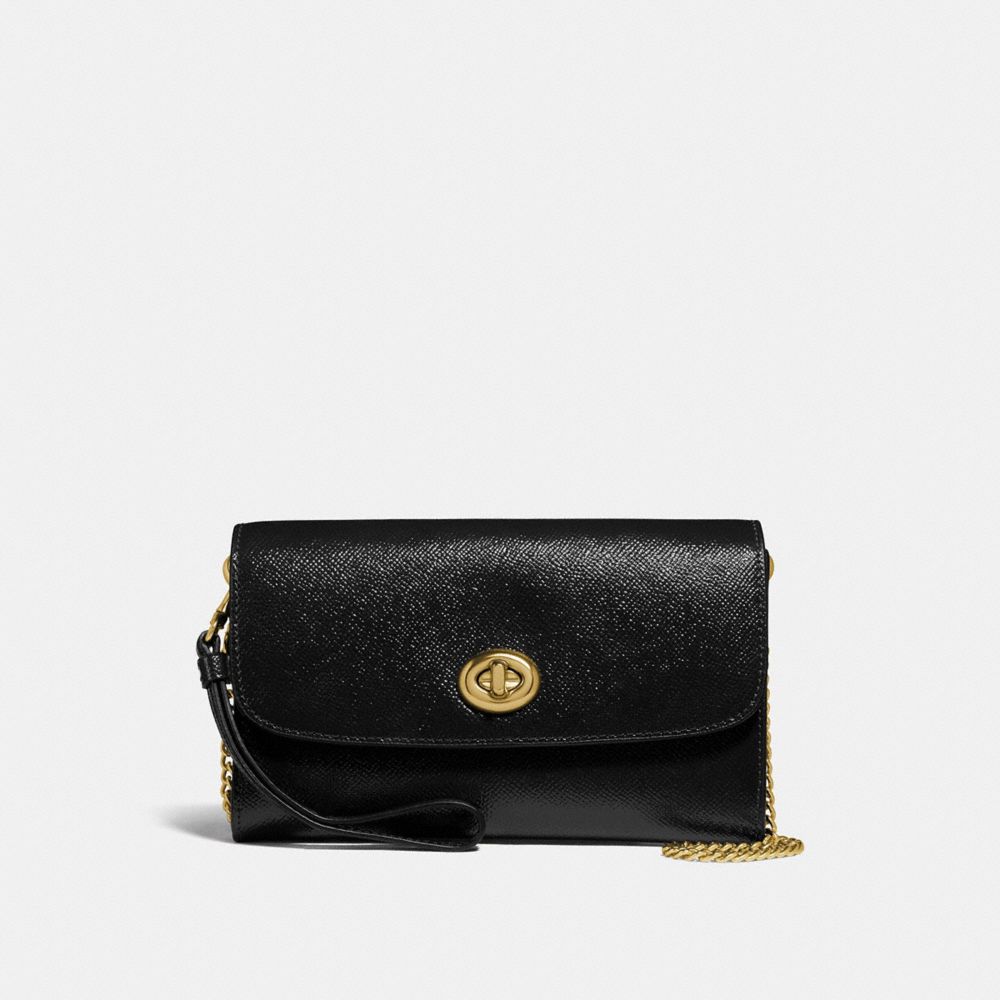 COACH F33701 CHAIN CROSSBODY BLACK/LIGHT-GOLD