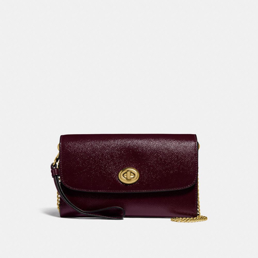 CHAIN CROSSBODY - f33701 - oxblood 1/light gold