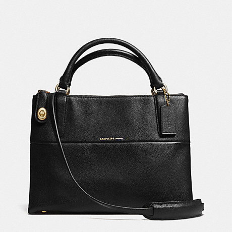 COACH F33732 SMALL TURNLOCK BOROUGH BAG IN PEBBLE LEATHER -LIGHT-GOLD/BLACK