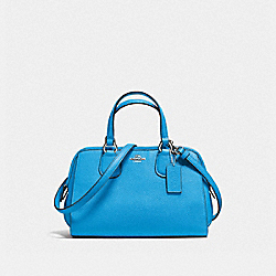 MINI NOLITA SATCHEL IN POLISHED PEBBLE LEATHER - COACH f33735 - SILVER/AZURE